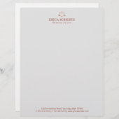 Advocaat bij Law Roos Gold Scale of Justice Briefhoofd (Voorkant / Achterkant)