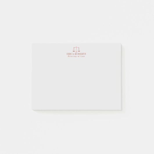 Advocaat bij Law Roos Gold Scale of Justice Post-it® Notes (Voorkant)