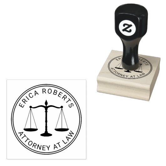 Advocaat bij Law Scale of Justice Law Kantoor Rubberstempel (Gestempeld)