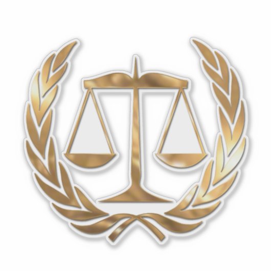 Advocaat bij Law Scales of Justice Gold Sticker (Voorkant)