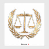 Advocaat bij Law Scales of Justice Gold Sticker (Vel)
