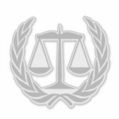 Advocaat bij Law Scales of Justice Grey Sticker (Voorkant)