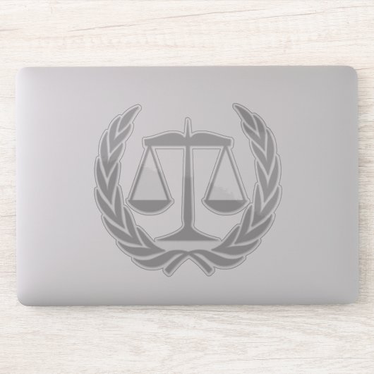 Advocaat bij Law Scales of Justice Grey Sticker (Computer)