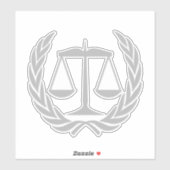 Advocaat bij Law Scales of Justice Grey Sticker (Vel)