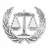 Advocaat bij Law Scales of Justice Silver Sticker (Voorkant)