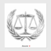 Advocaat bij Law Scales of Justice Silver Sticker (Vel)