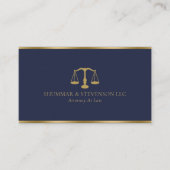 Advocaat bij Law-Simple Gold Scale & Border on Blu Visitekaartje (Voorkant)