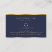 Advocaat bij Law-Simple Gold Scale & Border on Blu Visitekaartje (Achterkant)