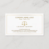Advocaat bij Law-Simple Gold Scale & Border Visitekaartje (Achterkant)