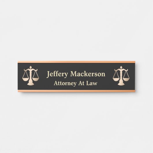 Advocaat bij wet Advocaat Schalen van Gerechtighei Deurbordje (Voorkant)