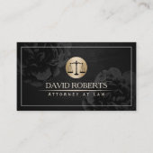 Advocaat bij wet Elegant Black Floral Visitekaartje (Voorkant)