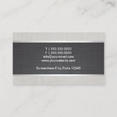 Advocaat bij wet Elegant Black & White Linen Visitekaartje (Achterkant)
