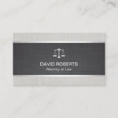 Advocaat bij wet Elegant Black & White Linen Visitekaartje (Voorkant)