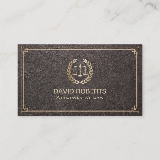 Advocaat bij wet Faux Leather Gold Scale Visitekaartje (Voorkant)
