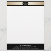 Advocaat bij wet Gold Border Law Scales Lawyer Persoonlijk Briefhoofd (Voorkant)