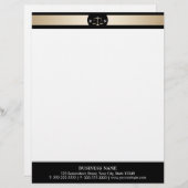 Advocaat bij wet Gold Border Law Scales Lawyer Persoonlijk Briefhoofd (Voorkant / Achterkant)