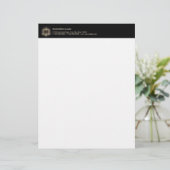 Advocaat bij Wet Gold Scale of Justice Lawyer Briefhoofd Sjabloon (Staand voorkant)