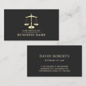 Advocaat bij Wet Gold Scale of Justice Visitekaartje (Voorkant / Achterkant)