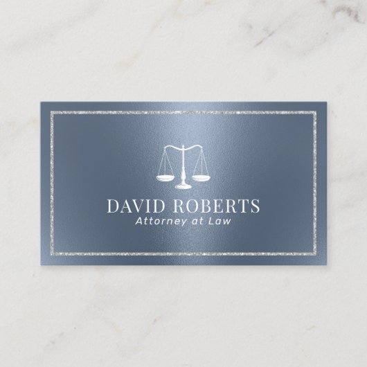 Advocaat bij Wet Modern Dusty Blue Visitekaartje (Voorkant)