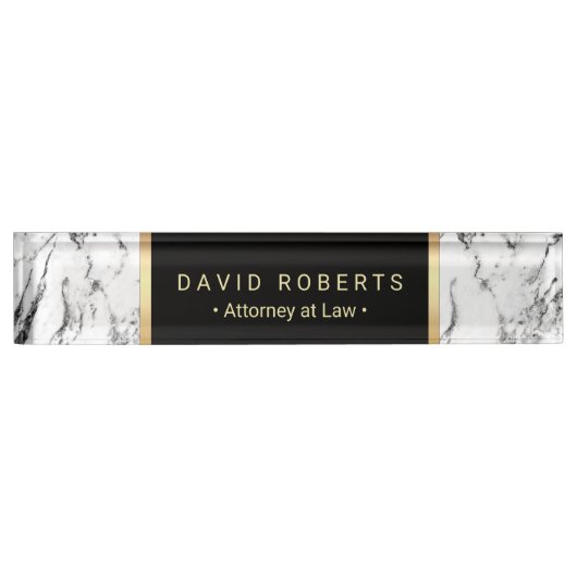 Advocaat bij Wet Modern Marble Background Naambordje (Voorkant)