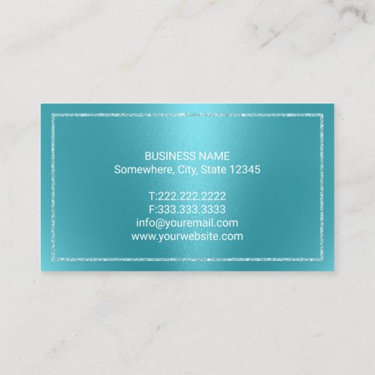 Advocaat bij Wet Modern Turquoise Visitekaartje (Achterkant)