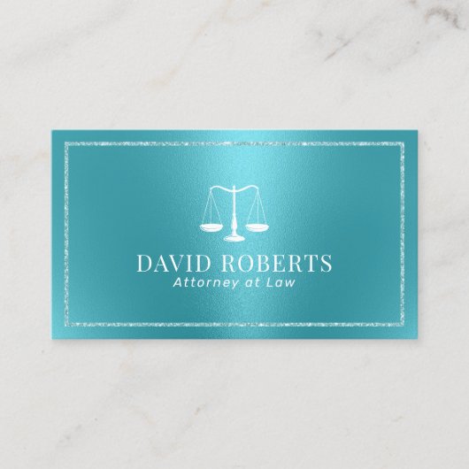 Advocaat bij Wet Modern Turquoise Visitekaartje (Voorkant)