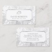 Advocaat bij Wet Modern White Marble Visitekaartje (Voorkant / Achterkant)