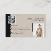 Advocaat Black Luxe Monogram QR-code Foto Visitekaartje (Achterkant)