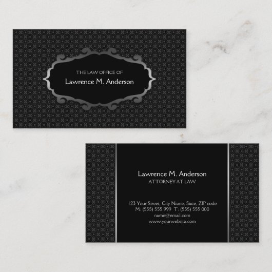 Advocaat Black Silver Professional Visitekaartje (Voorkant / Achterkant)