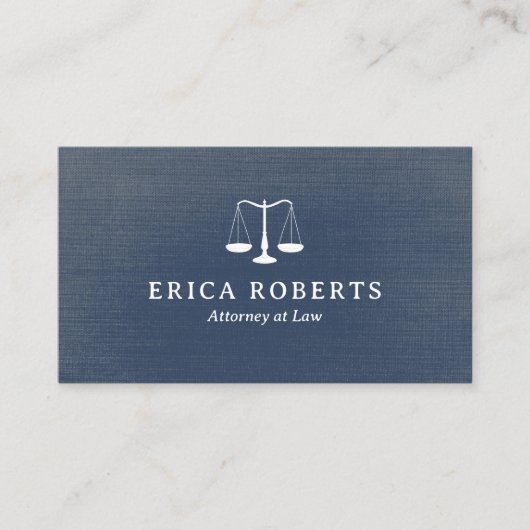 Advocaat Blue Linen Law Kantoor Visitekaartje (Voorkant)