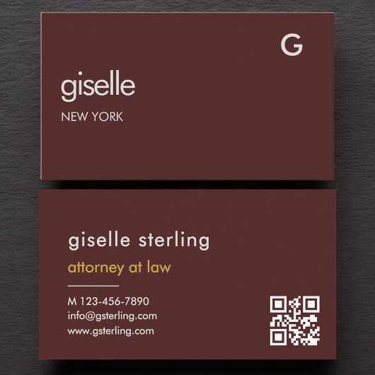 Advocaat Burgundy Gouden QR-code Visitekaartje
