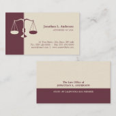 Advocaat Burgundy Professional-kaarten Visitekaartje (Voorkant / Achterkant)