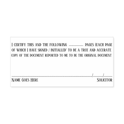 Advocaat certificeren pagina's van document true c  zelfinktende stempel (Design)