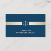 Advocaat Classy Navy Blue & Gold Stripe Modern Visitekaartje (Voorkant)