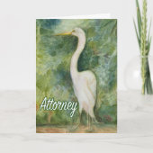 Advocaat Dank u kaart waardering Egret vogel (Voorkant)