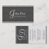 Advocaat Elegant Gray Slate White Stripes Visitekaartje (Voorkant / Achterkant)