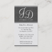 Advocaat Elegant Gray Slate White Stripes Visitekaartje (Achterkant)