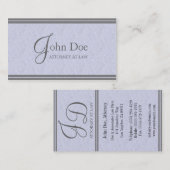 Advocaat Elegant MarbleStripe PlatinumPaper Visitekaartje (Voorkant / Achterkant)