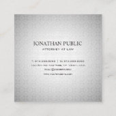 Advocaat Elegant Silver Luxury Vierkante Visitekaartje (Achterkant)
