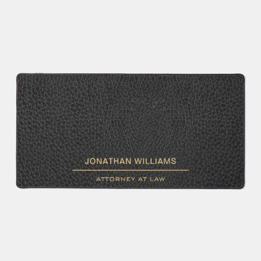 Advocaat Faux Leather Custom Goud Zwart Bureaumat (Voorkant)