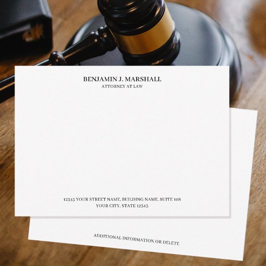 Advocaat formeel zwart notitiekaartje
