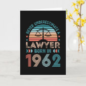 Advocaat geboren in 1962 60th Birthday Law Gift At Kaart (Gele Bloem)