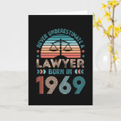 Advocaat geboren in 1969 60th Birthday Law Gift At Kaart (Gele Bloem)