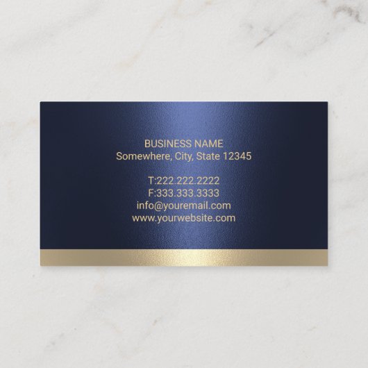 Advocaat Gold Justice Scale Logo Marine Blauw Advo Visitekaartje (Achterkant)