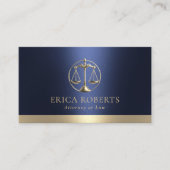 Advocaat Gold Justice Scale Logo Marine Blauw Advo Visitekaartje (Voorkant)