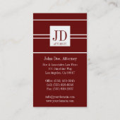 Advocaat Gold Paper Cherry White Pendant Visitekaartje (Achterkant)