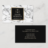 Advocaat Gold Scale Modern White Marble Visitekaartje (Voorkant / Achterkant)