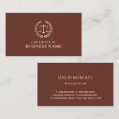 Advocaat Gold Scale of Justice Brick Red Visitekaartje (Voorkant / Achterkant)