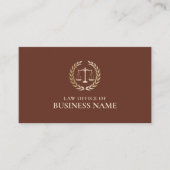 Advocaat Gold Scale of Justice Brick Red Visitekaartje (Voorkant)