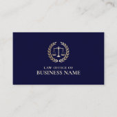 Advocaat Gold Scale of Justice Elegant Navy Visitekaartje (Voorkant)